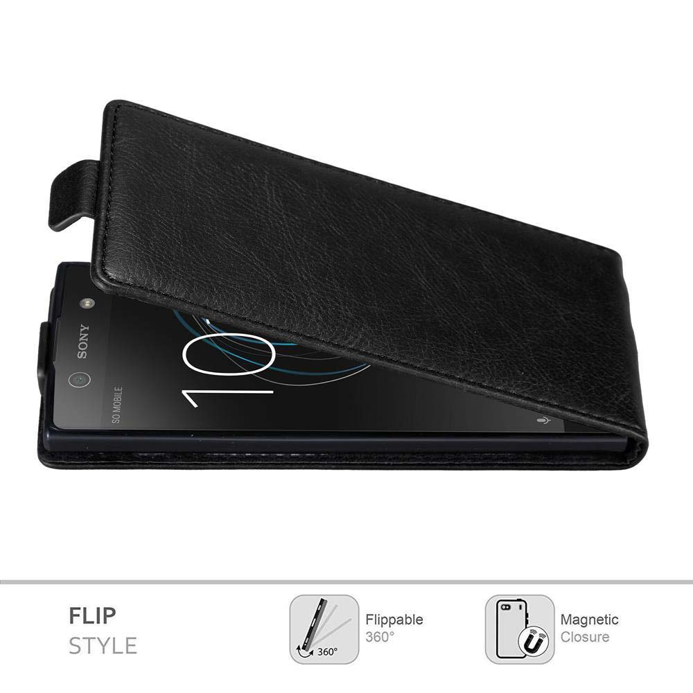 Custodia a libro nera per telefono Sony con 10 visualizzato.