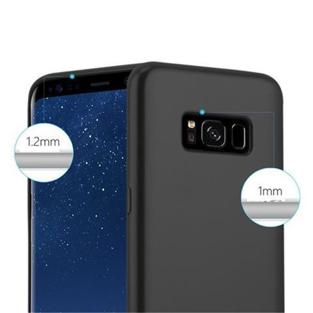 Custodia nera per telefono con indicazioni di 1,2 mm e 1 mm.