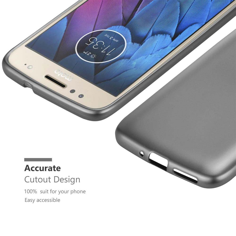 Cover grigia accanto a uno smartphone che mostra le 11:35.