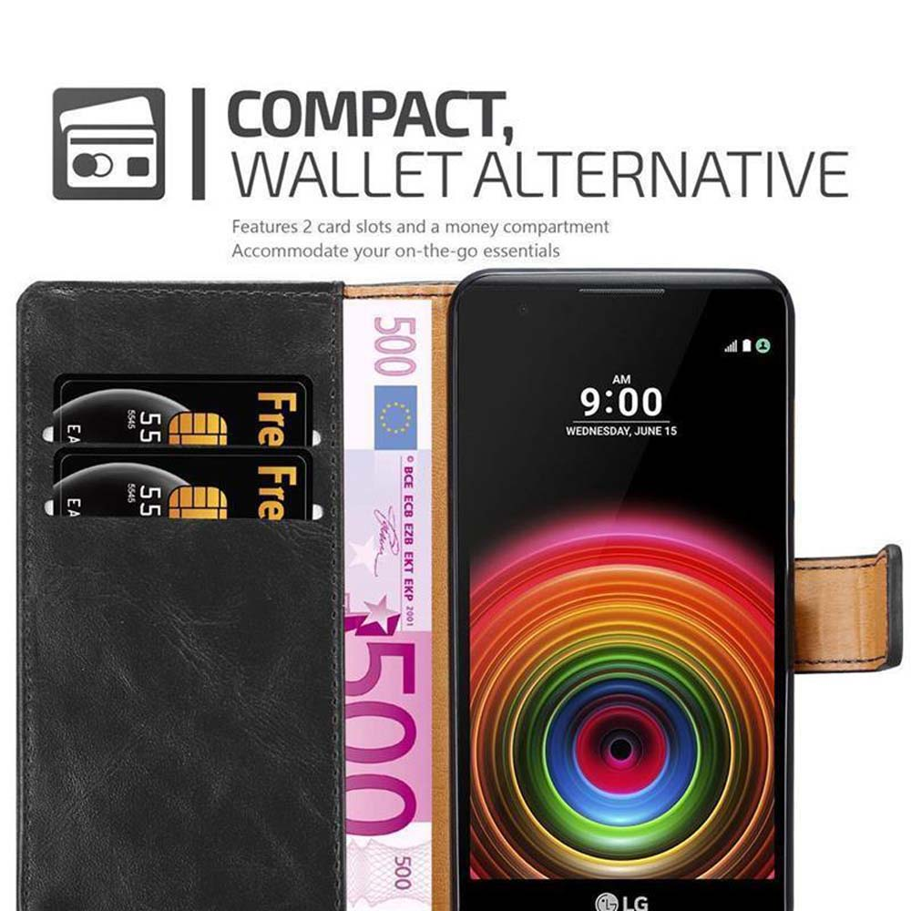 Portafoglio nero con telefono, carte e banconota da 500 euro.