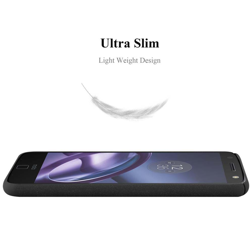 Smartphone nero con testo "Ultra Slim" e grafica piuma