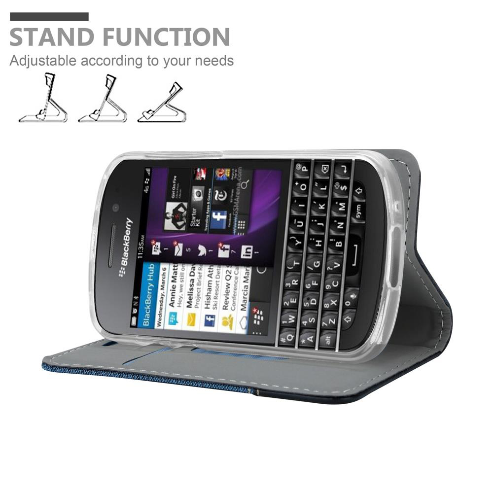 Telefono BlackBerry con tastiera e funzione supporto, regolabile.