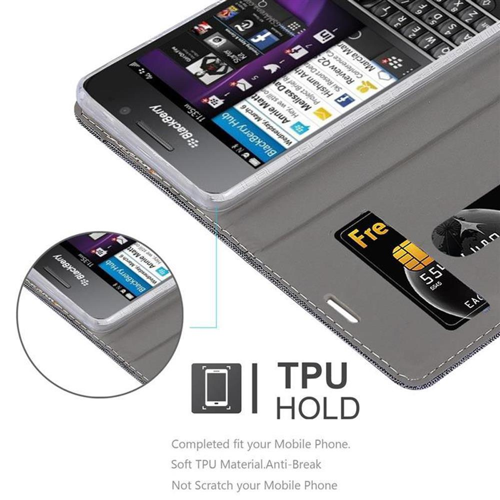 Custodia per telefono Blackberry con slot per carte e supporto in TPU.