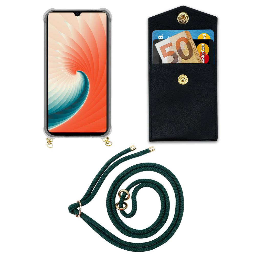 Custodia telefono con portacarte, banconota 50 euro, carta credito