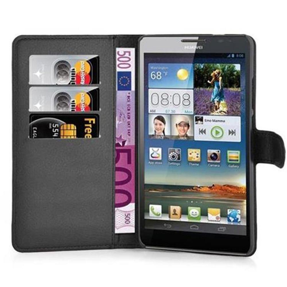 Un portafoglio nero contiene carte di credito e una banconota da 500 euro accanto a uno smartphone.