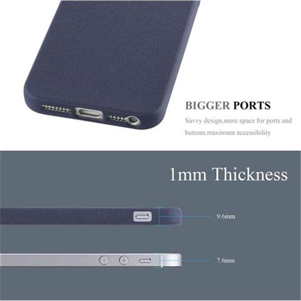 Custodia sottile con porte più grandi e spessore 1 mm rispetto a 7,6 mm.