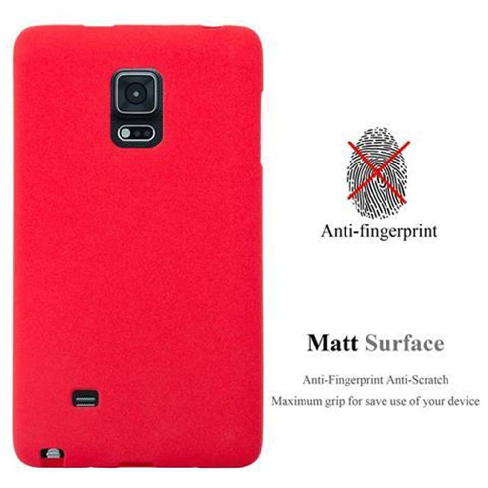 Funda roja para teléfono con logo anti-huellas y superficie mate.