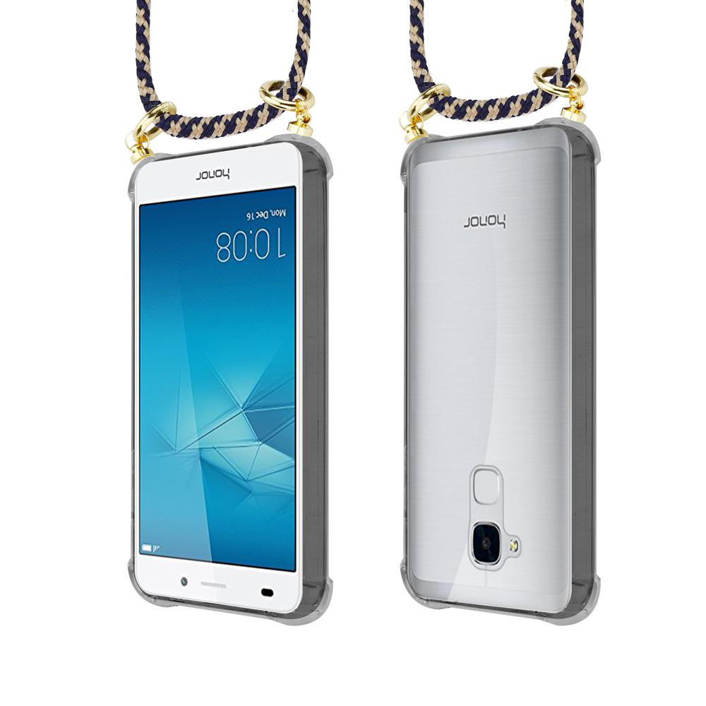 Honor Smartphone mit Lanyard, Vorder- und Rückansicht.