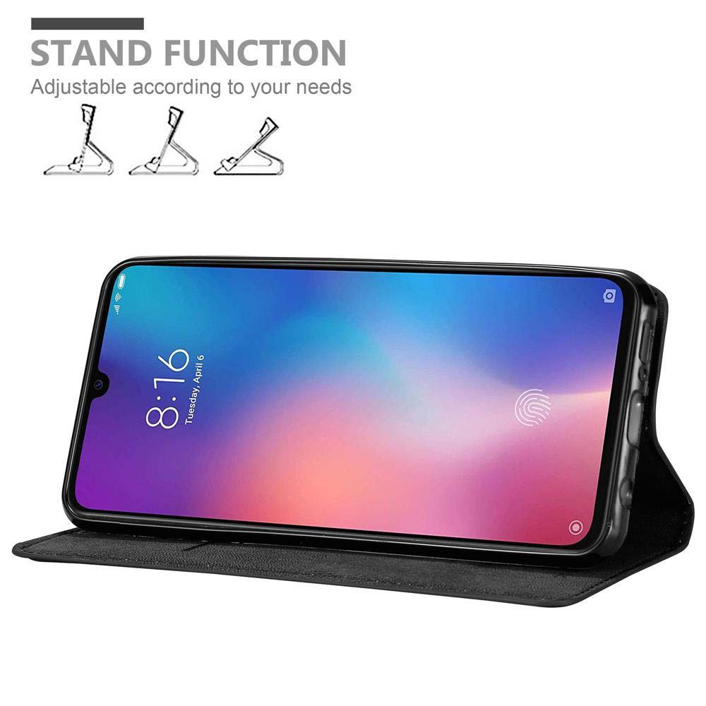 Custodia nera per telefono con funzione stand. Schermo mostra 8:16, martedì 6 aprile.