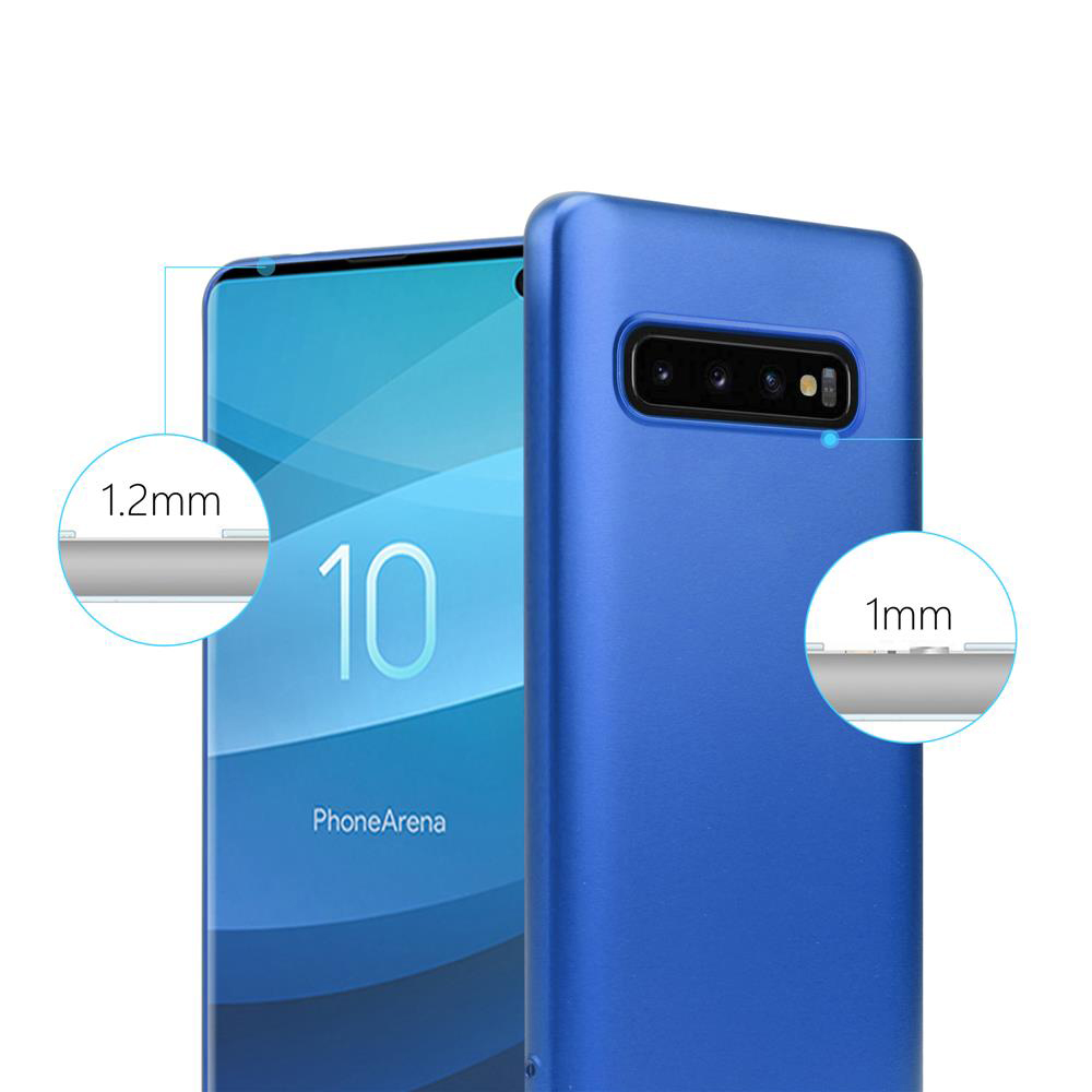 Telefono blu con custodia, mostrate dimensioni 1,2 mm e 1 mm.