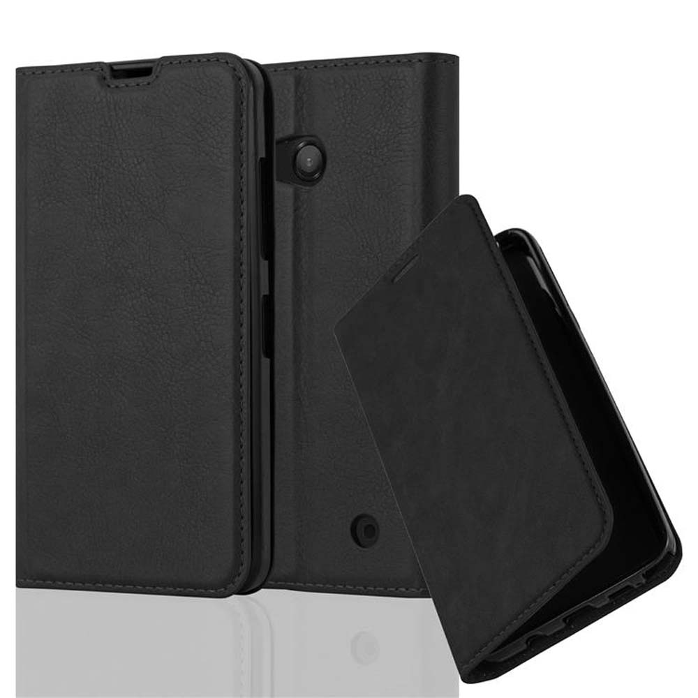 Due custodie nere in pelle a libro per telefono con accesso fotocamera.