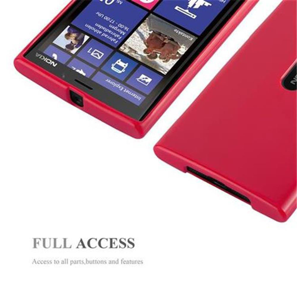 Smartphone Nokia rosso con interfaccia a tessere e testo 'FULL ACCESS'.
