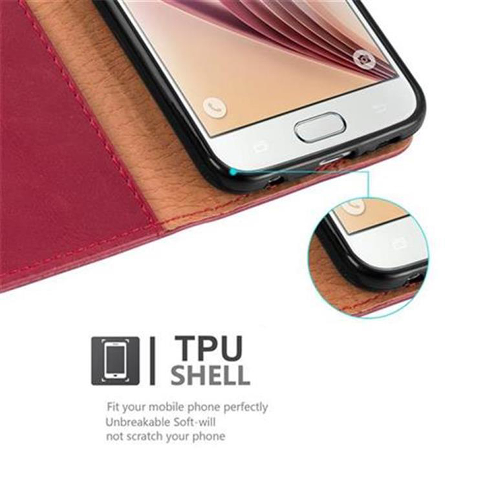 Una custodia per telefono rossa con uno smartphone che si adatta perfettamente.