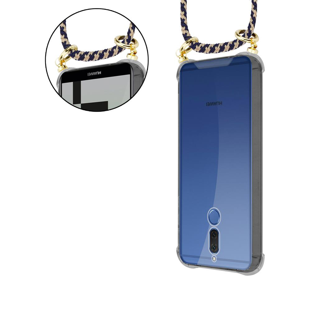 Due telefoni Huawei in custodie protettive con cordini, uno con icona circolare.