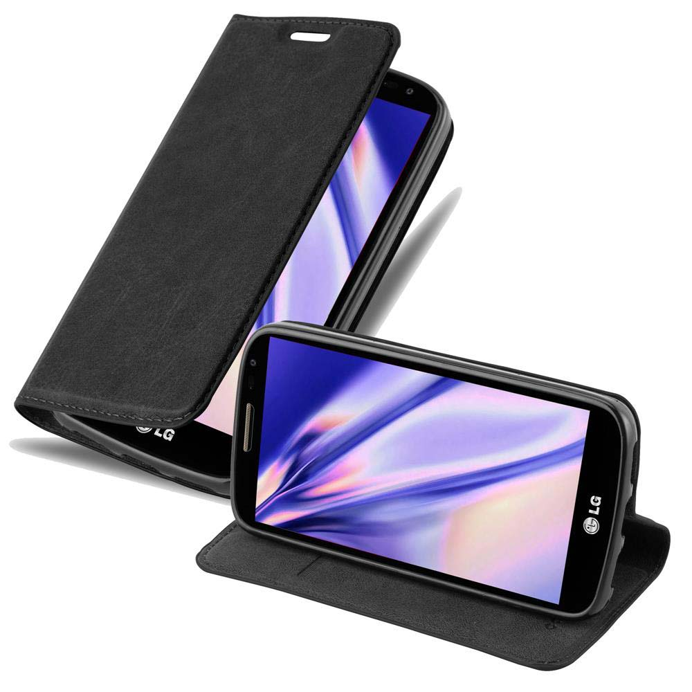 Zwei schwarze LG-Handys mit aufgeschlagenem Flip-Case und buntem Bildschirmhintergrund.
