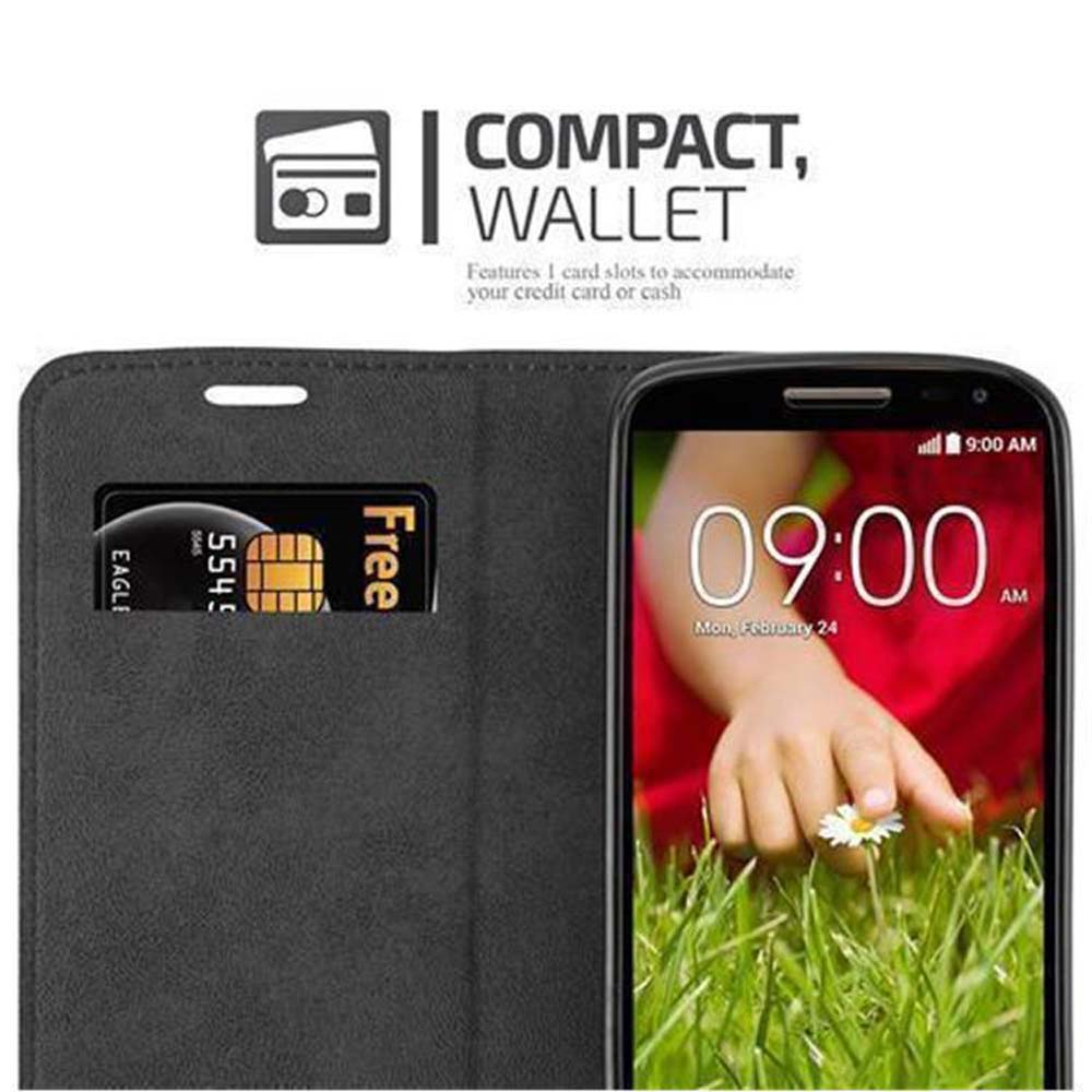 Eine Brieftasche mit Kartenfächern und einem Smartphone, das 09:00 Uhr anzeigt.