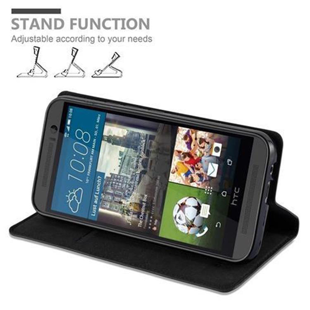 Un smartphone en una funda negra mostrando la función de soporte.