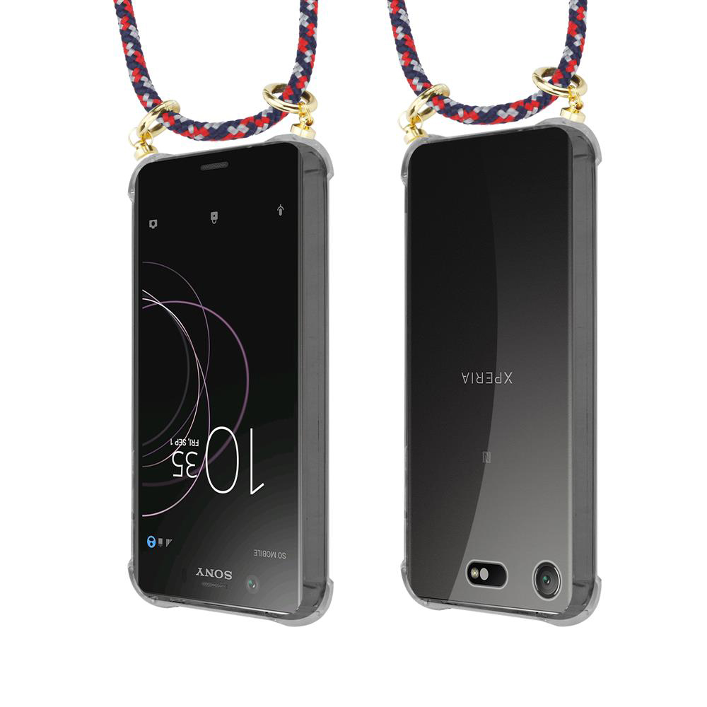 Zwei Smartphones mit Lanyards, ein Display zeigt 10:35, das andere ist schwarz.