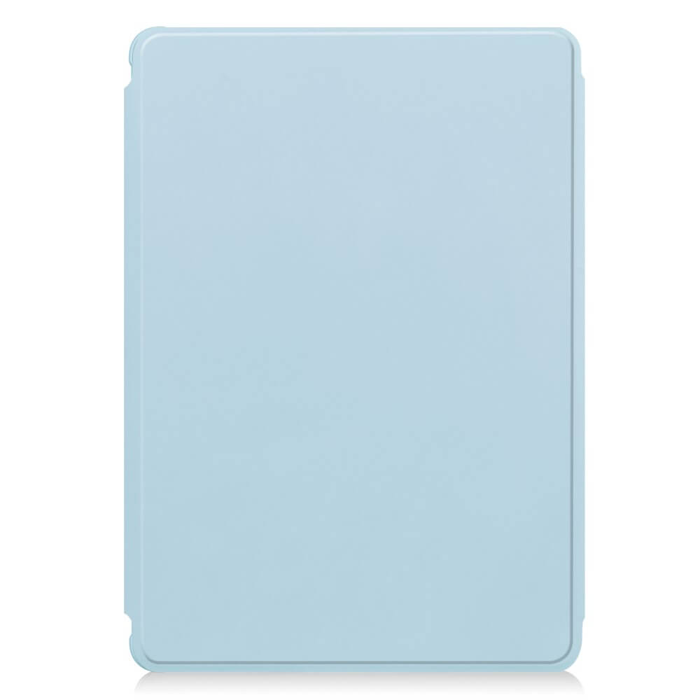 Hellblaue Tablet-Hülle, Vorderseite nach oben, mit abgerundeten Ecken.