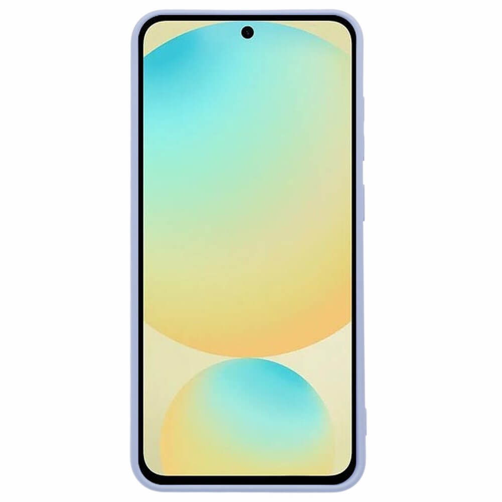 Ein hellviolettes Smartphone mit einem Farbverlauf auf dem Bildschirm.