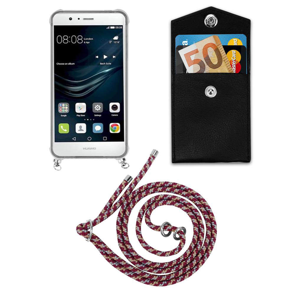 Uno smartphone con un portafoglio, soldi e carta accanto, e un laccio.