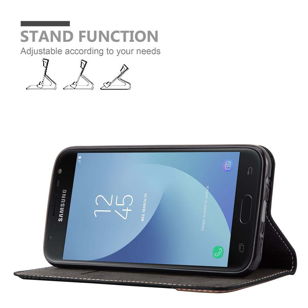 Custodia per telefono con funzione stand, mostra schermo telefono con ora 12:45.