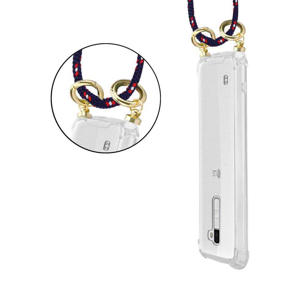 Transparente Hülle für LG-Handy mit Lanyard und Nahaufnahme
