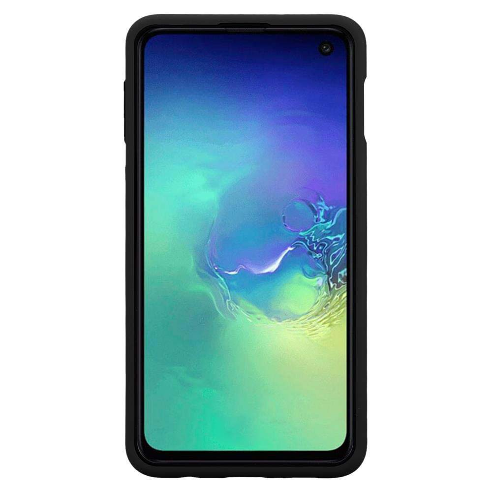 Smartphone nero con sfondo colorato.