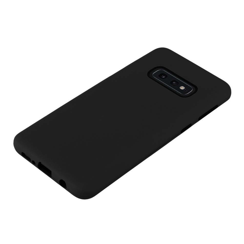 Custodia nera per telefono con due fotocamere sul retro.