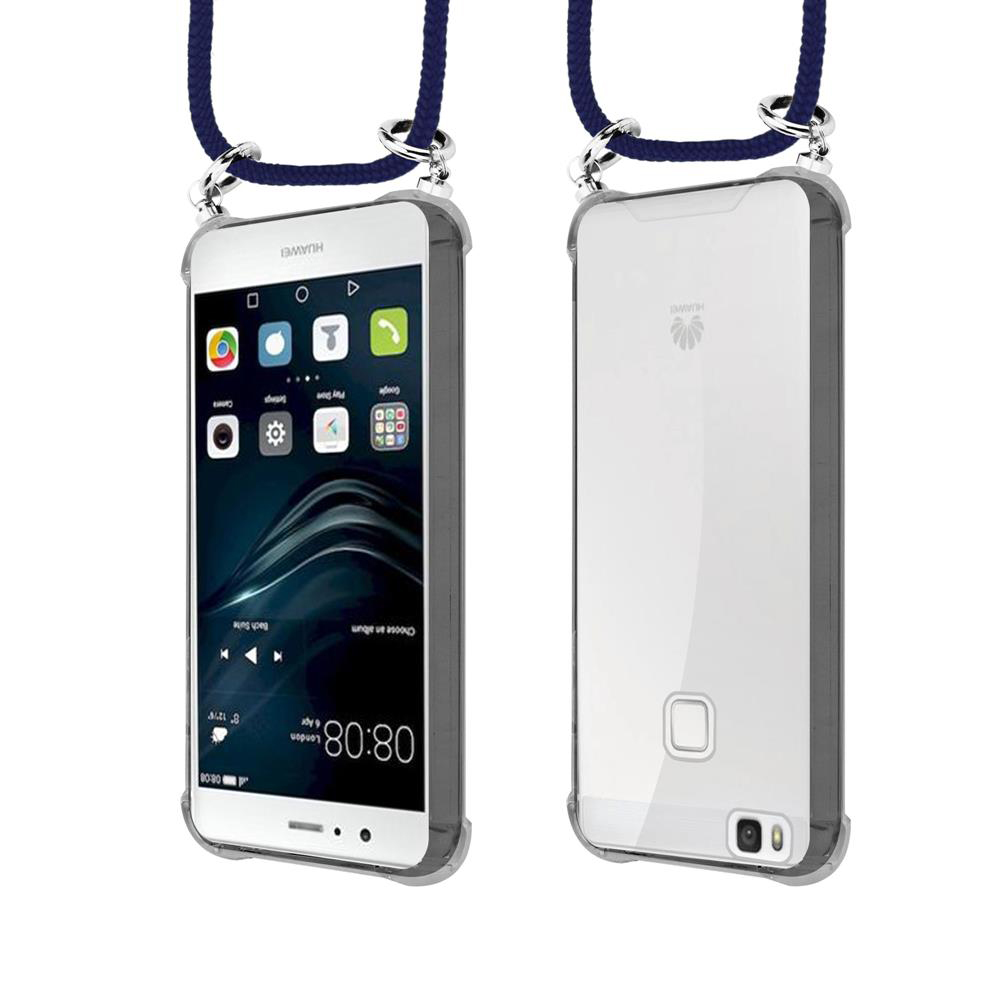 Due telefoni Huawei in custodie con cordini. Uno mostra lo schermo, l'altro il retro.