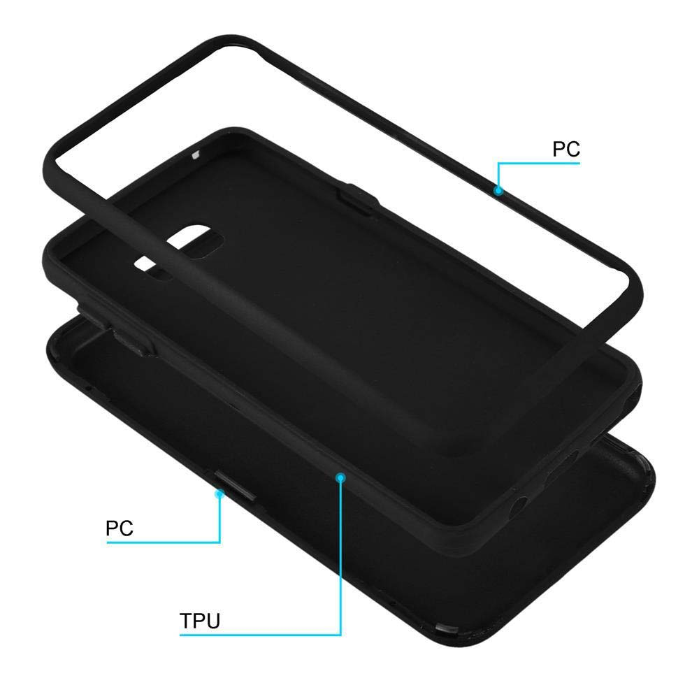Set di cover nera per cellulare in TPU e PC, smontato.