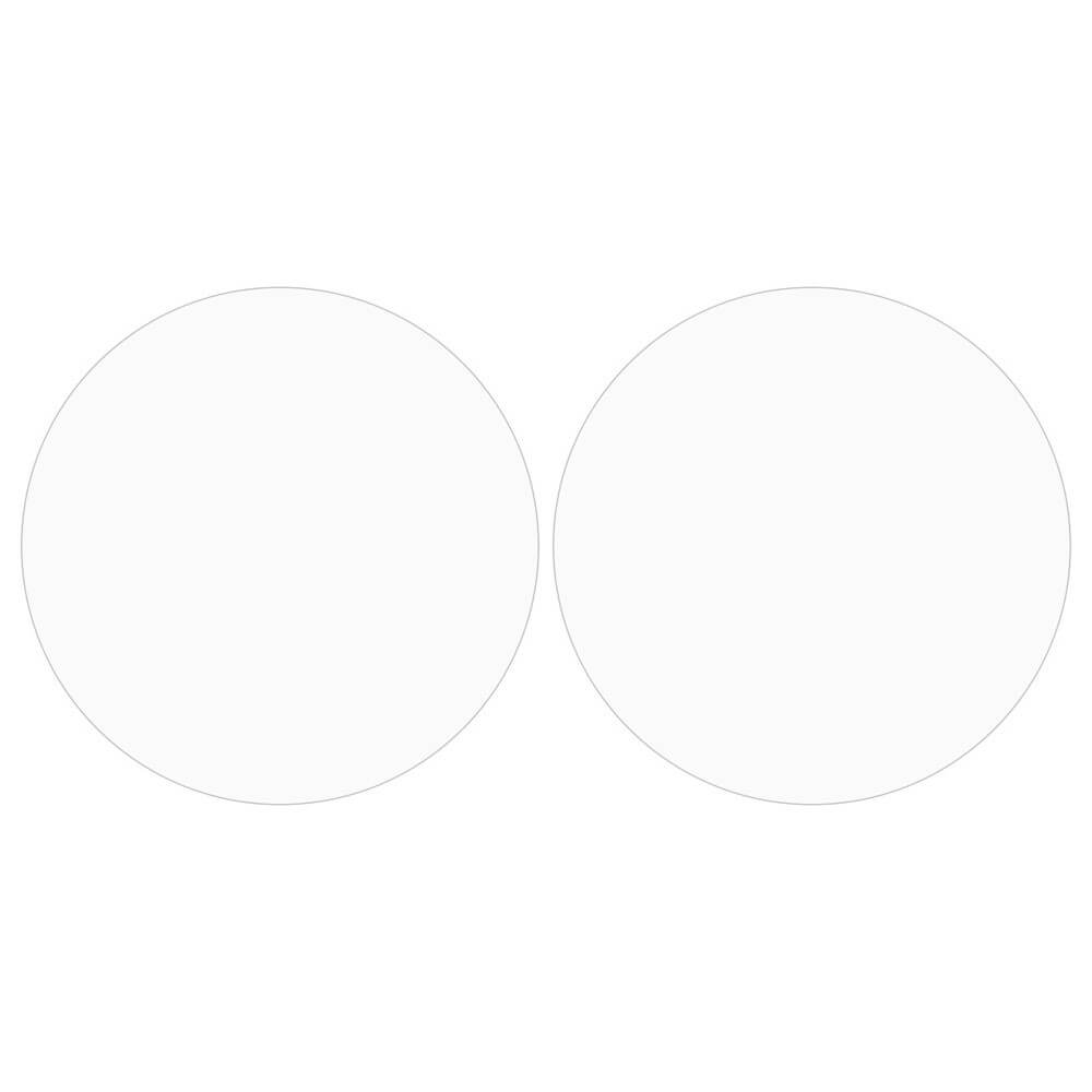 Deux cercles blancs vides avec des contours gris fins sur fond blanc.