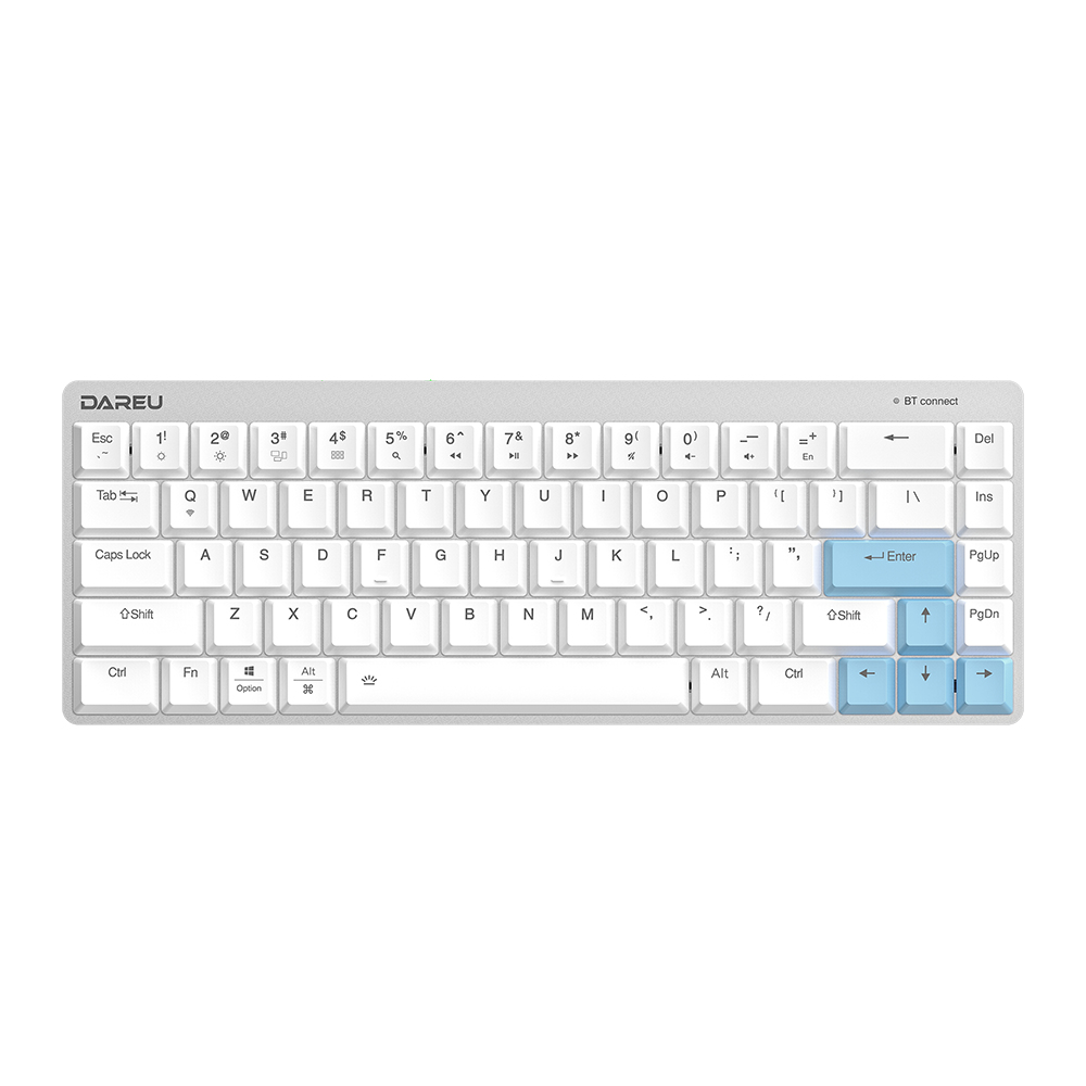 DAREU K868 %65 Blue Low-Profile Switch İngilizce Mekanik Bluetooth Gaming Klavye Beyaz