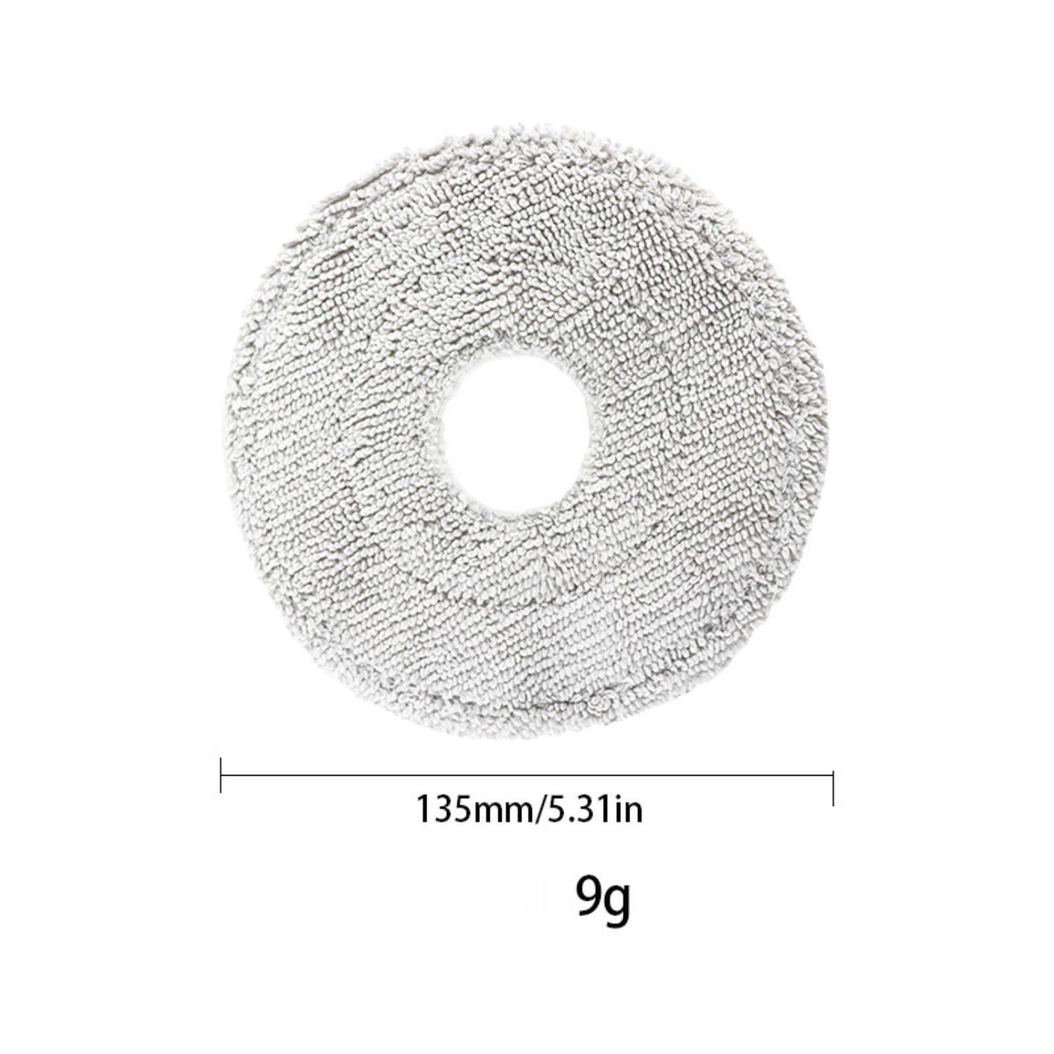 Graues, rundes Reinigungspad mit Loch in der Mitte, 135mm Durchmesser, 9g.