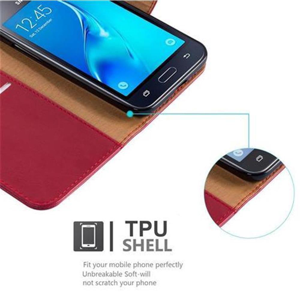 Custodia rossa per telefono con telefono che mostra le 12:45. Include testo guscio in TPU.