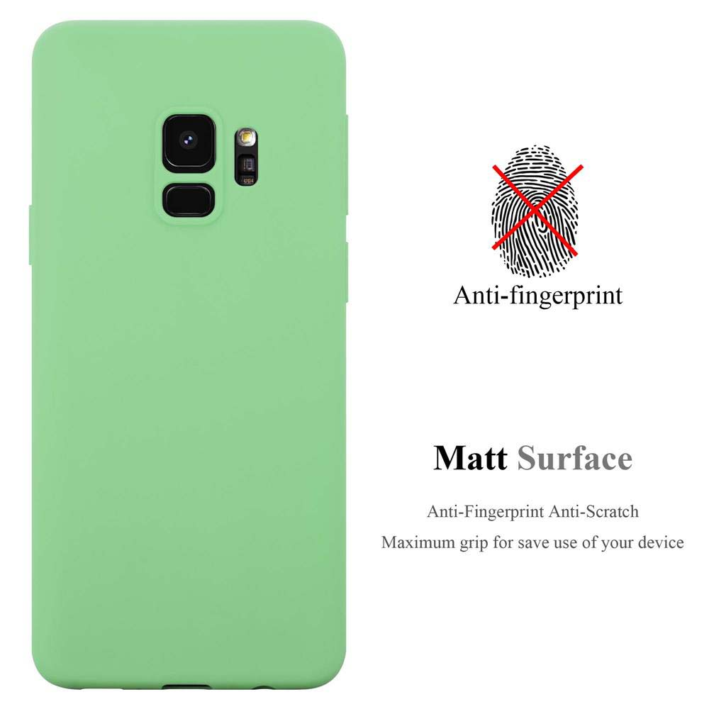 Cover verde per telefono con superficie opaca e icona anti-impronta.