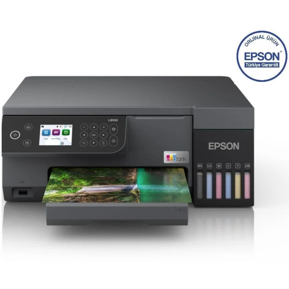 EPSON EcoTank L8100 Wi-Fi+Tarayıcı + Fotokopi Çok Fonksiyonlu Tanklı Mürekkep Püskürtmeli Yazıcı