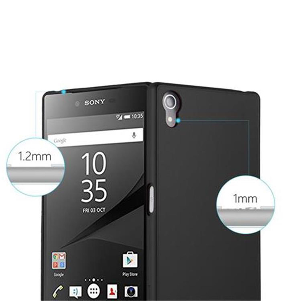 Smartphone nero schermo mostra 10:35. Spessore: 1,2mm e 1mm.