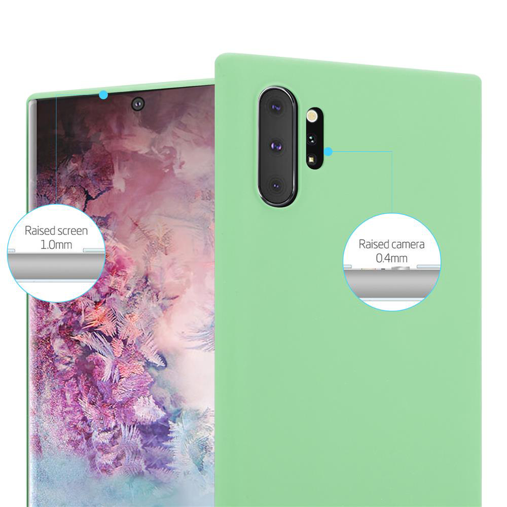 Custodia verde per telefono con fotocamera e bordo schermo rialzato 1,0 mm.