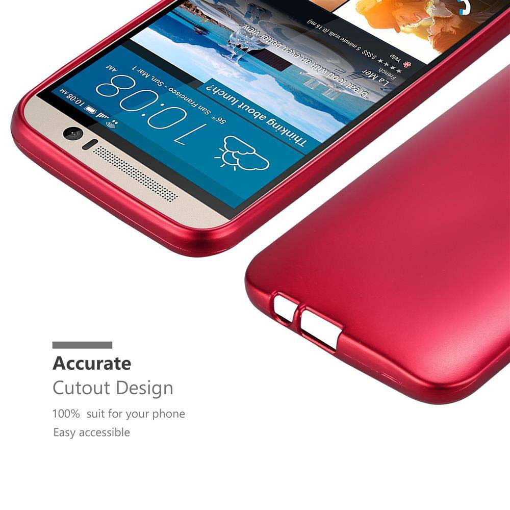 Custodia rossa accanto a uno smartphone che mostra le 10:08 e il meteo.