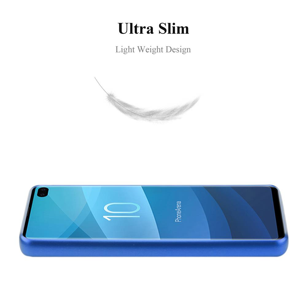 Uno schermo di smartphone blu che mostra il numero 10 e il testo PhoneArena.