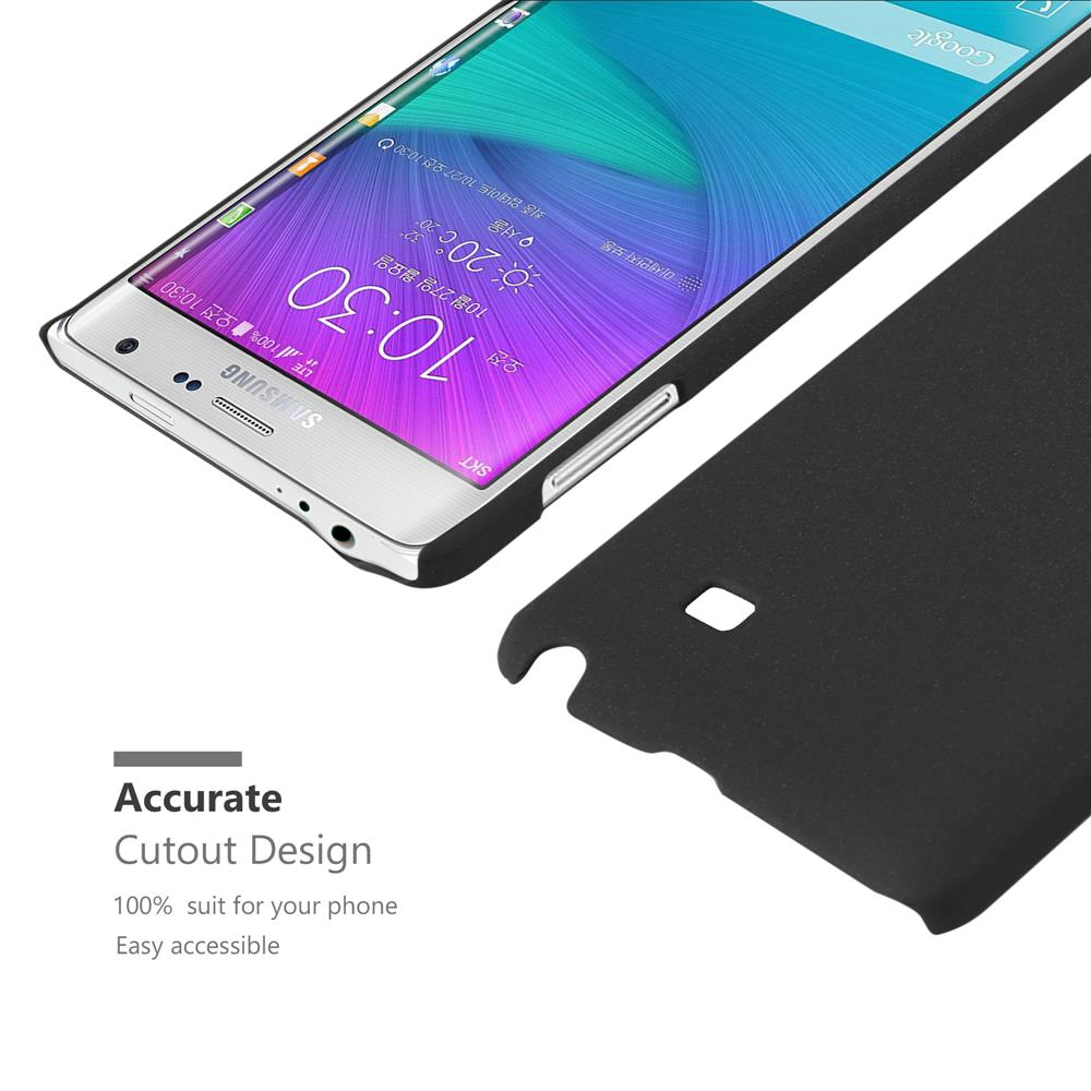 Una cover nera per telefono accanto a uno smartphone Samsung con info meteo.