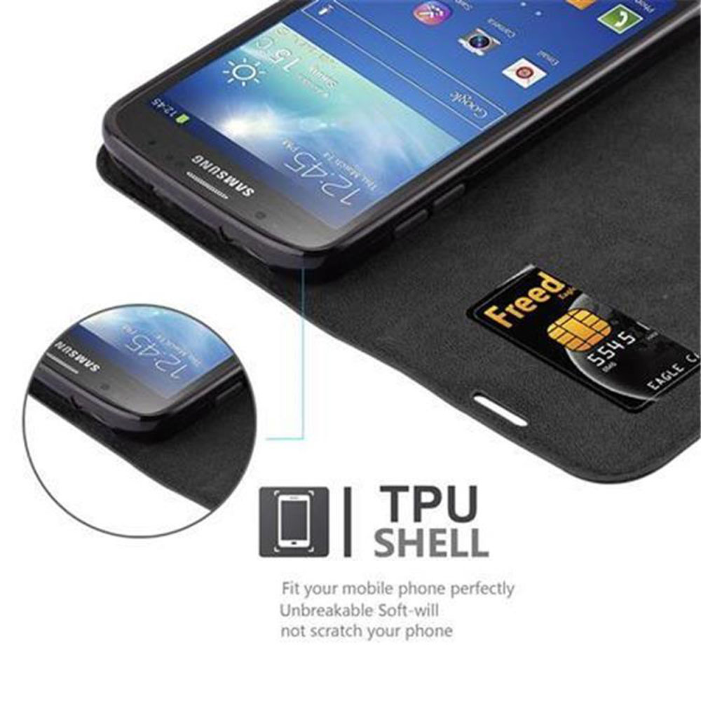 Ein schwarzes Handy-Case mit Kreditkarte und Handy. TPU Shell.