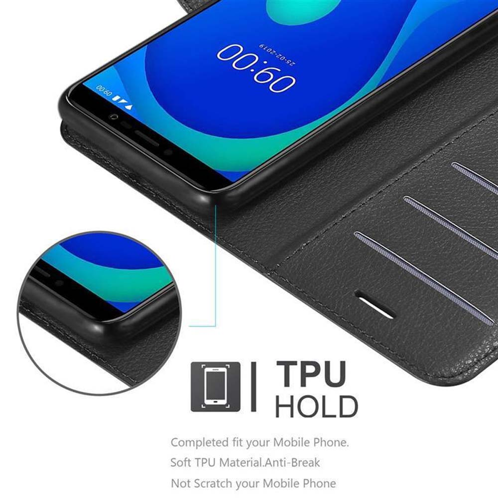 Custodia nera per telefono con display che mostra 00:60.