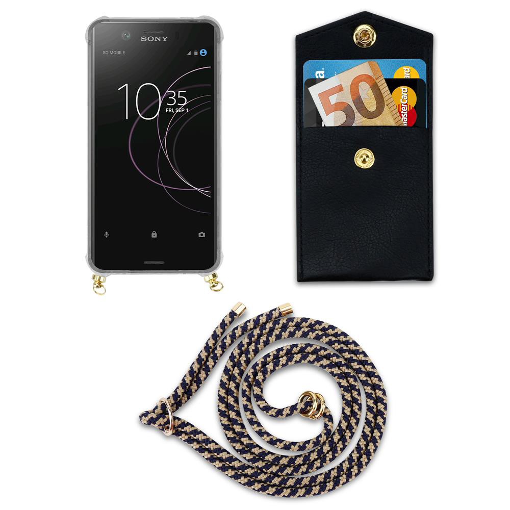 Sony Handyhülle mit Kartenfach, Geldschein und Lanyard.