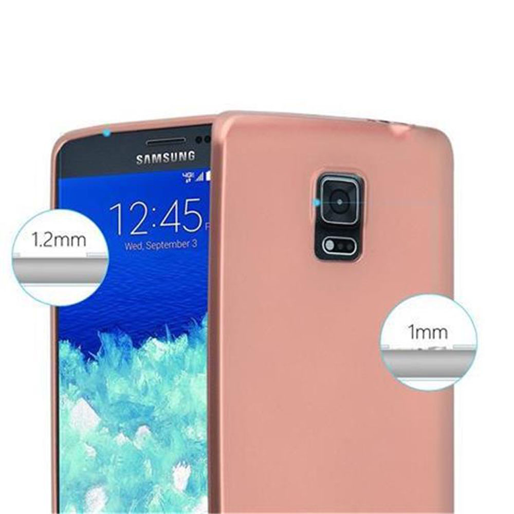 Un Samsung color oro rosa con cover protettiva, che mostra indicatori da 1,2 mm e 1 mm.