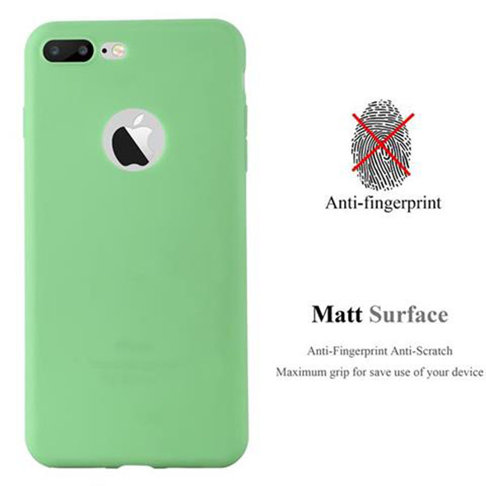 Custodia verde per telefono con logo Apple. Opaca, anti-impronta.