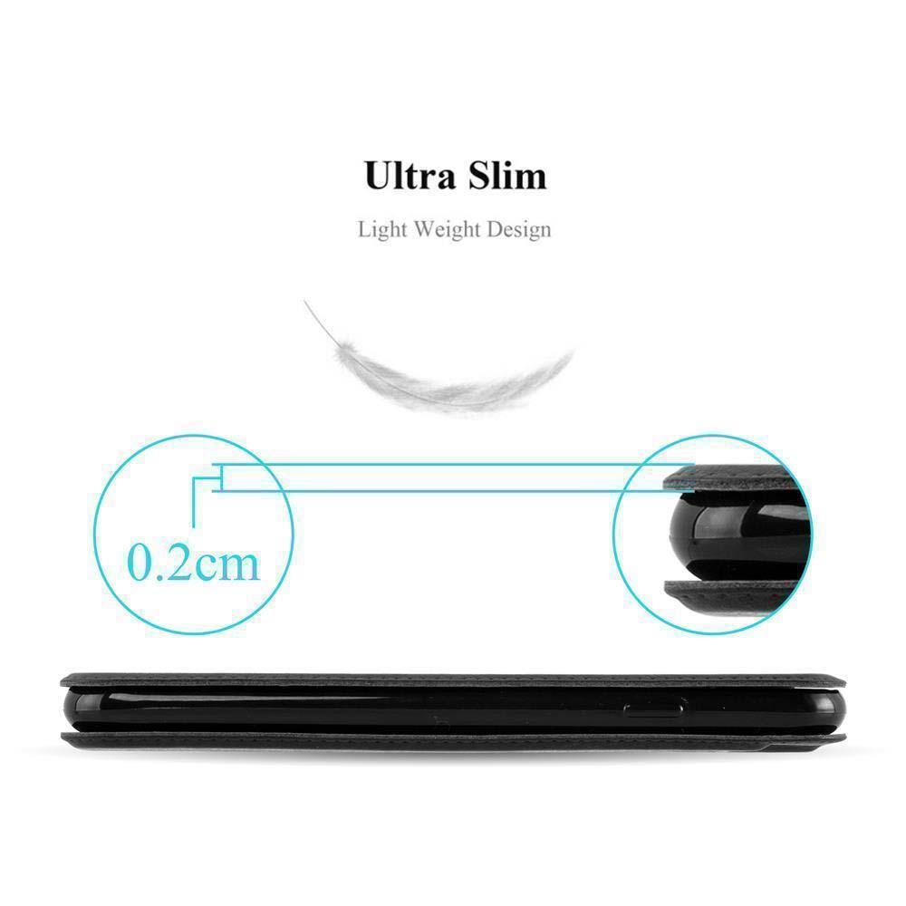 Design ultrasottile e leggero. Spessore 0,2 cm. Profilo custodia nera.