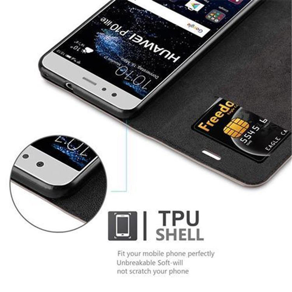 Custodia per Huawei P10 Lite con slot per schede e protezione TPU.