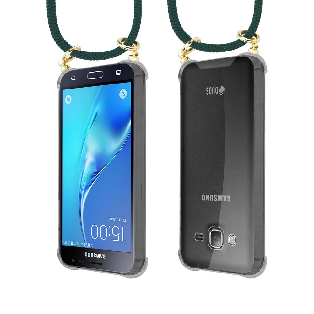 Due smartphone Samsung con protezioni schermo e laccetti.
